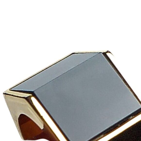 Henri Bendel Luxe Hex Semi Precious Ring Rose Gold-Plated Brass With Black Onyx - Picture 3 of 5